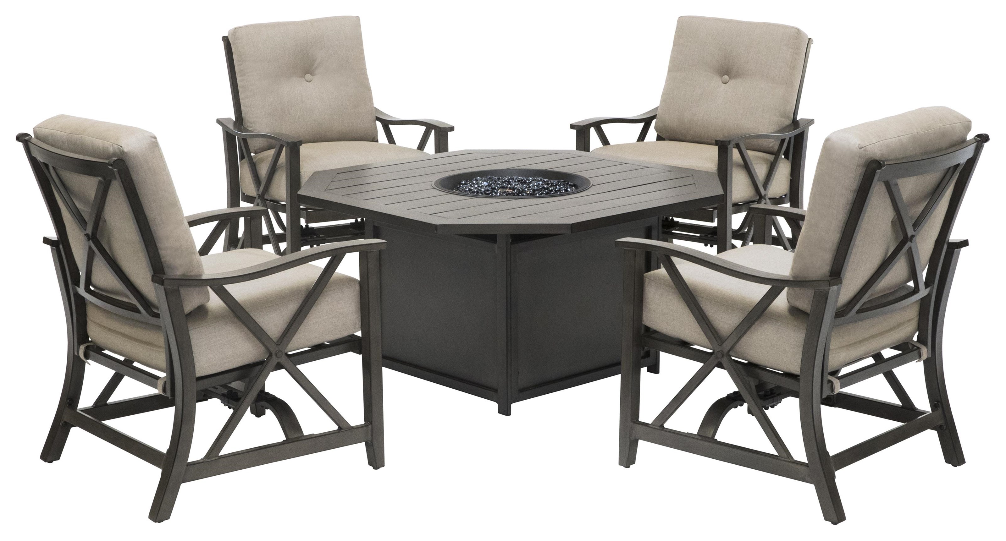 Apricity Outdoor BRIDGEMAN 5 Piece Firepit Set Darvin Furniture